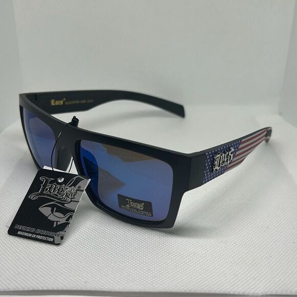 Locs Mens Mirrored USA Patriotic Hardcore Sunglasses - Picture 1 of 3